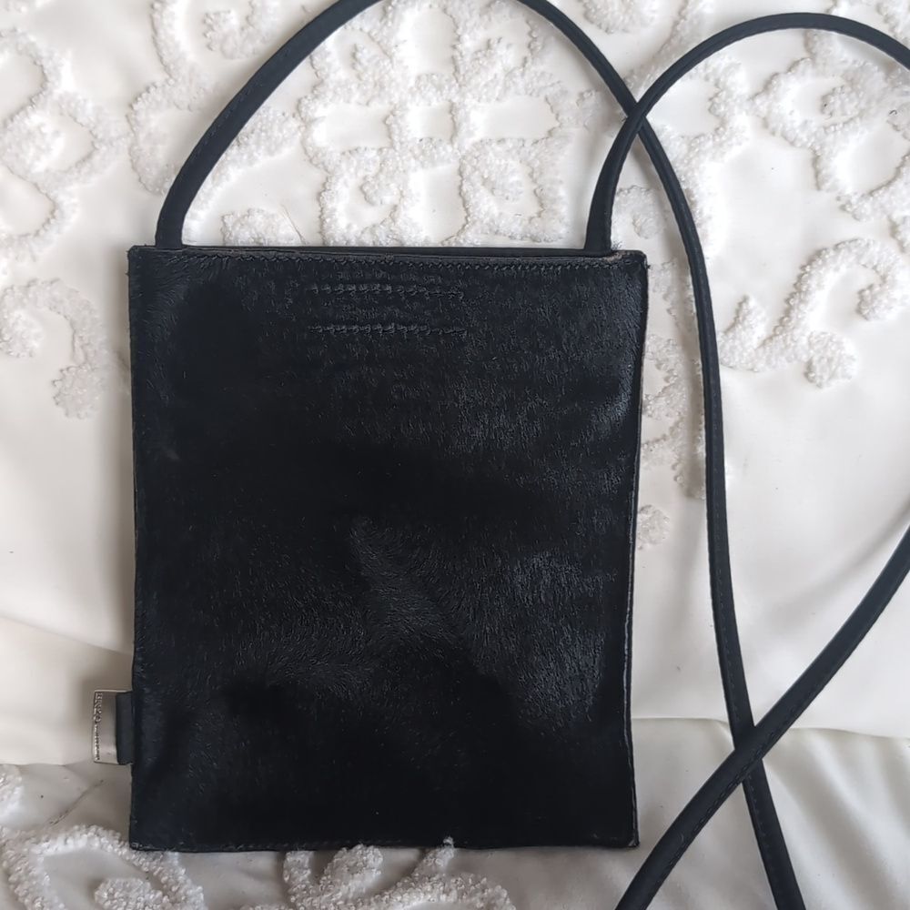 Demi Faux ♣️Black Calf Enzo Angolini Crossbody Bag